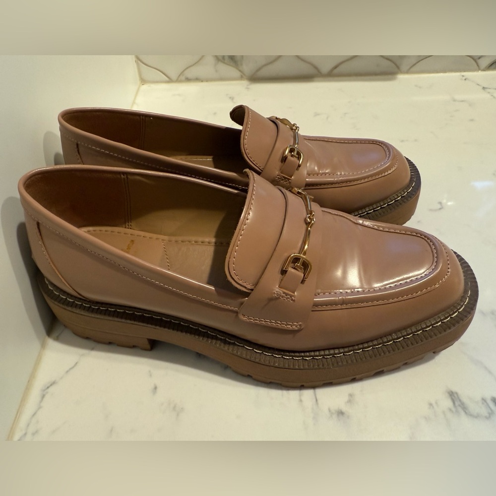 Sam Edelman x Anthropologie Laurs Lug Sole Loafer in Maple Sugar (Nude) US 8.5 - Picture 15 of 16